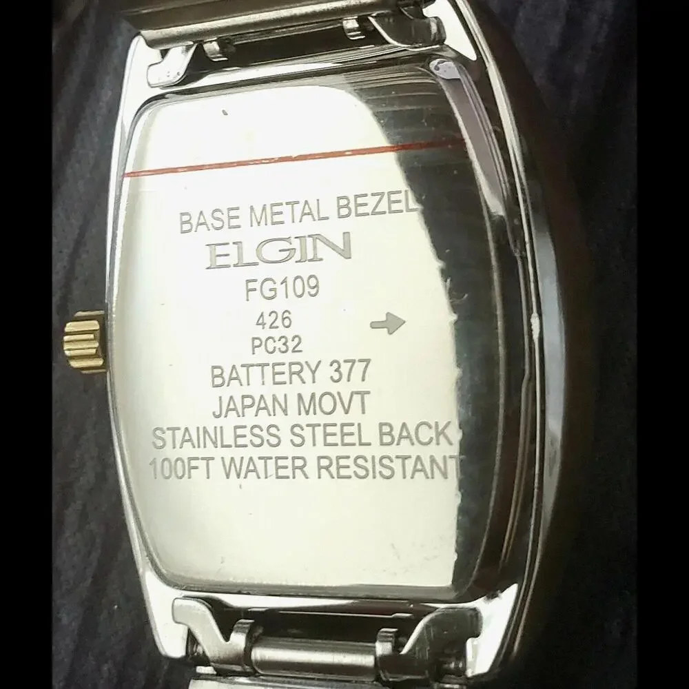 Rare Elgin Lord Diamond Dial Barrel Dress Watch Box Papers‎